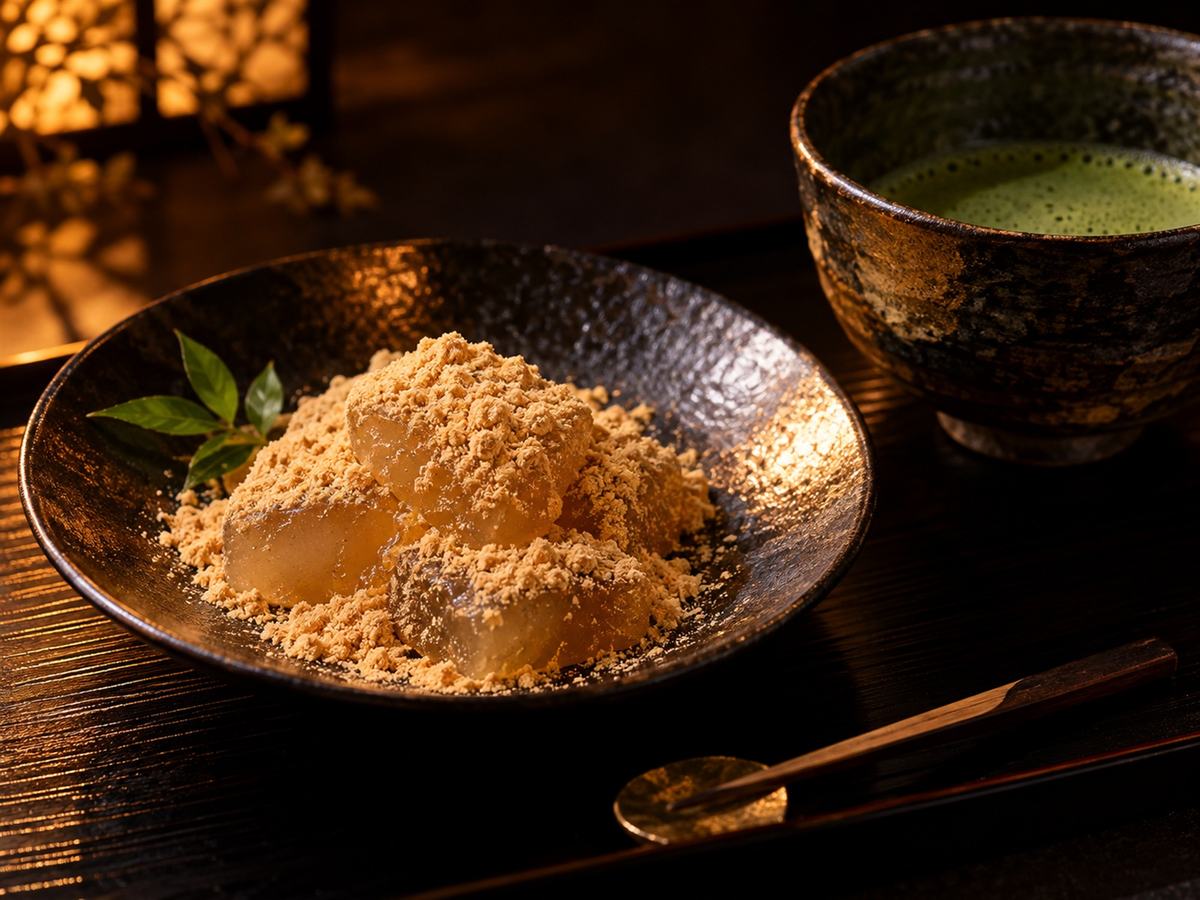 わらび餅と抹茶